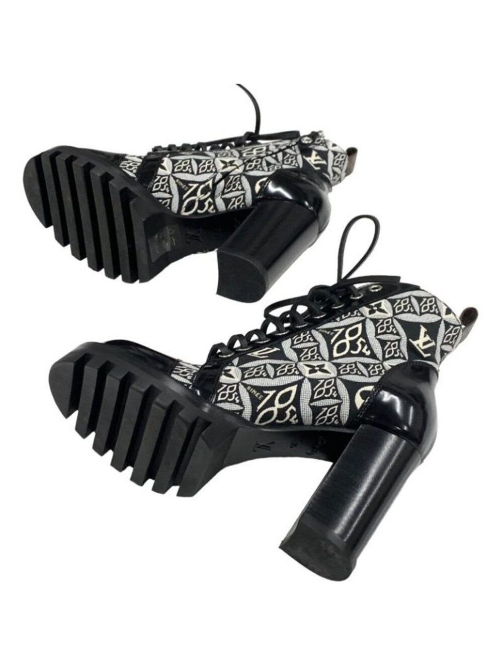 Louis Vuitton Star Trail Line Boots Short Shoes Leather Canvas Black - Picture 6 of 9